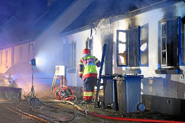 Huset på Mariagervej udbrændte, og to børn omkom. Arkivfoto: Jan Pedersen