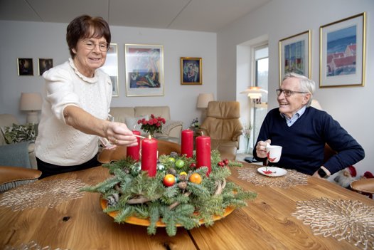 Ægteparret kan fejre diamantbryllup til april og er nu vendt tilbage til Hobro efter 40 år i Randers og Silkeborg. Foto: Lars Pauli <i>Foto: Lars Pauli</i>
