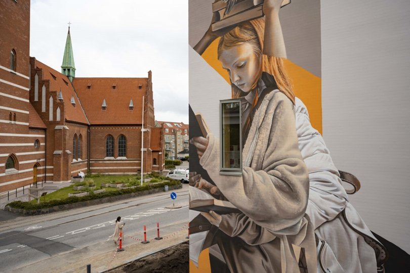 I august færdiggjorde hollandske Telmo Miel dette værk på Klostermarkskolen som en del af projektet "Out in the Open". PR-foto