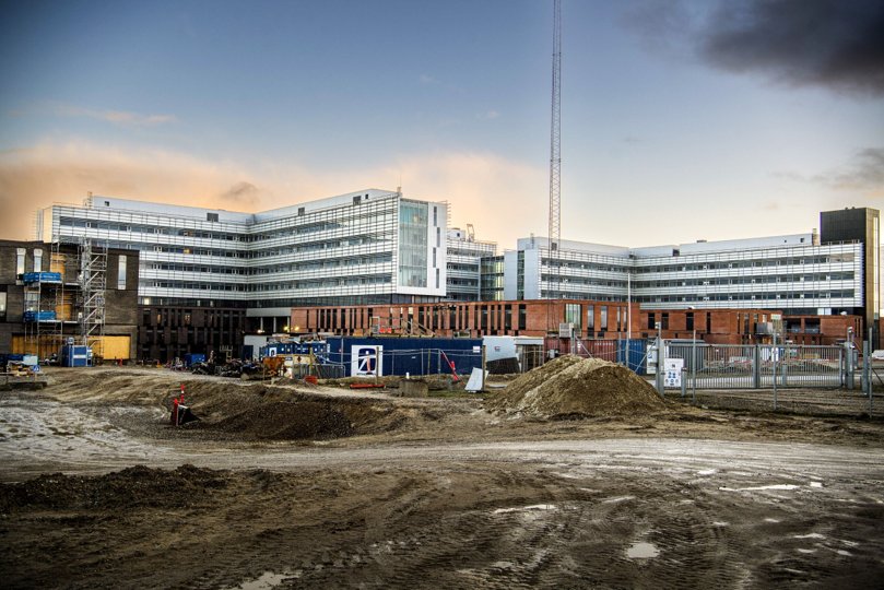 Nyt Aalborg Universitetshospital, NAU, som det tager sig ud i januar 2022. Foto: Martél Andersen <i>Foto: Martél Andersen</i>