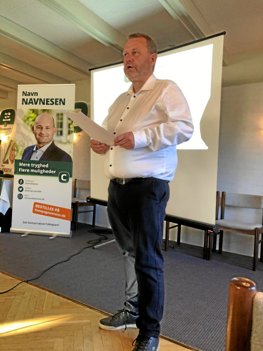 Vælgerforeningsformand Bjarne Villadsen kunne på generalforsamlingen glæde sig over et parti i fremgang. Privatfoto