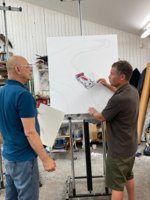 Vild idé gav pote: Nu maler Tom Kristensen med Kviums hjælp