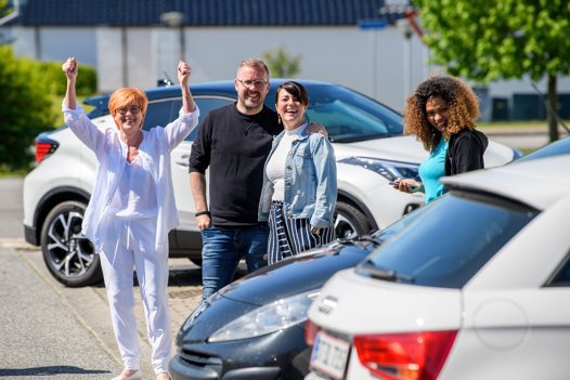 Store smil blev sendt i retningen af vognen på sin vej. Foto: Henrik Bo <i>Foto: Henrik Bo</i>