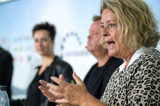 Erhvervsleder Stinne Bosse og formand fro Europabevægelsen deltog selv i flere paneldebatter under EU-dagen lørdag på havneområdet i Mariager..Foto: Bo Lehm <i>Bo Lehm</i>