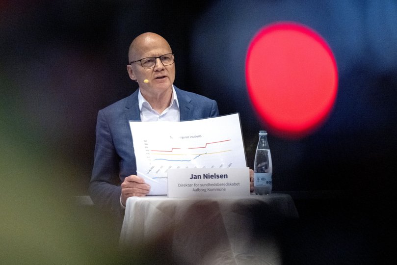 I december 2020 holdt repræsentanter for kommune, politi og Jomfru Ane Gade også pressemøde i Studenterhuset. Arkivfoto: Henrik Bo <i>Foto: Lars Pauli</i>