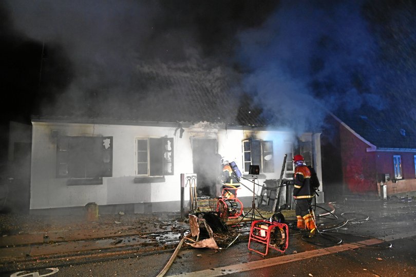 Branden hærgede boligen på Mariagervej natten til mandag 24. maj. Foto: Jan Pedersen