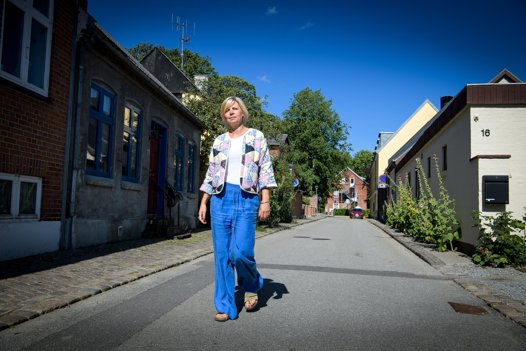 Lærke Kløvedal på Plantagevej i Thisted, hvor hun også boede i en periode af sin opvækst. <i>Bo Lehm</i>