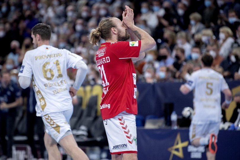 En hurtig skade til Aalborg-kaptajnen satte sine spor, da klubben tabte med hele 28-31 ude til Kiel. Foto: Lars Pauli. <i>Foto: Lars Pauli</i>