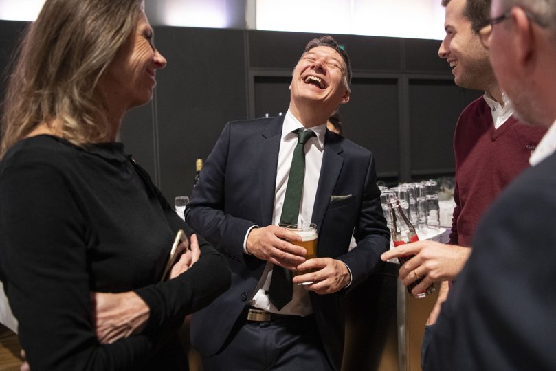 Morten Thiessen havde masser at grine af efter at Konservative fik fire mandater. Foto: Henrik Bo <i>Foto: Henrik Bo</i>