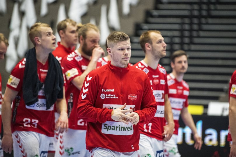 Der venter en stor kamp for Aalborg Håndbold, heriblandt Sebastian Barthold, når nordjyderne onsdag aften gæster Flensborg. Arkivfoto: Kim Dahl Hansen <i>Foto: Kim Dahl Hansen</i>