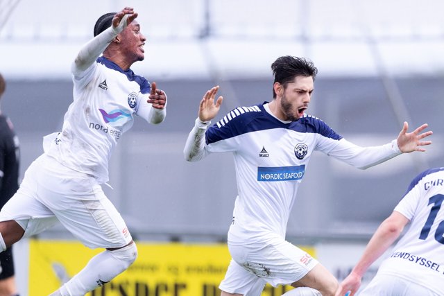 Gregory Berthier scorede til 1-0 i Vendsyssels 3-0-sejr mod Kolding tirsdag aften.