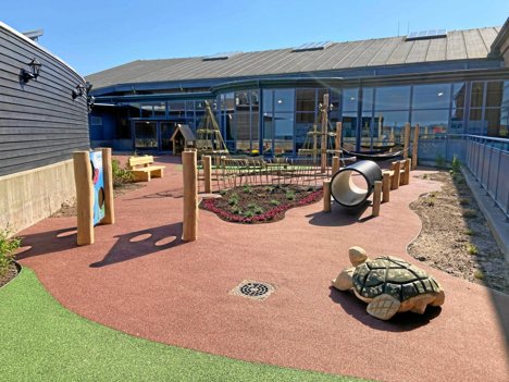 Skallerup Seaside Resort har indviet en sansehave til de 0-5-årige i 2021. Sansehaven er en eventyrlig legeplads lavet af naturmaterialer og beplantning.