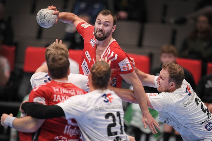 Nikolaj Læsø var stærkt spillende mod Skanderborg. Foto: Torben Hansen
