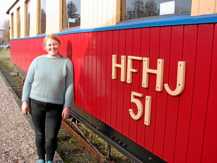 Danmarks første kvindelige driftsbestyrer for en veteranbane: Katrine Blåberg Andersen, Mariager. Privatfoto