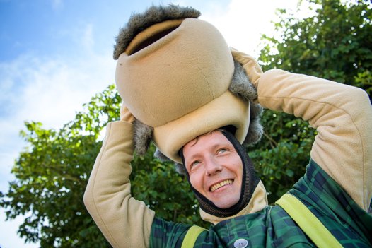 Torben Graa har stor succes med Thy-maskotten Gråskæg. <i>Bo Lehm</i>