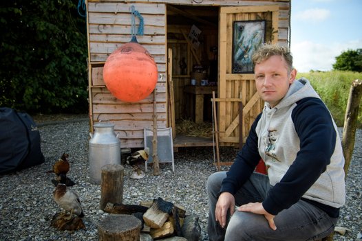 Torben Graa havde ikke regnet med, at maskotten Gråskæg skulle blive så stor en succes, også uden for Thy. <i>Bo Lehm</i>