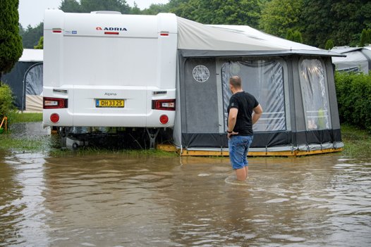 Øv! Oversvømmelse på campingpladsen hos Jesperhus Feriepark. Foto: Bo Lehm <i>Bo Lehm</i>