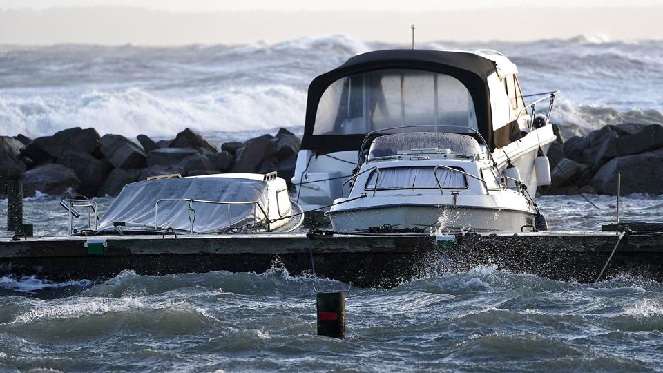 Sidst i januar blev landet ramt af stormen Malik. Vinden sendte store mængder vand ind i de indre farvande, hvor vandstanden flere steder stod faretruende højt. (Arkivfoto). <i>â© Keld Navntoft/Ritzau Scanpix</i>