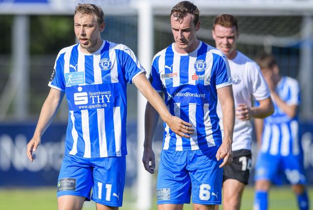 Mikkel Agger (t.v.) og Jeppe Svenningsen er begge vendt hjem til Thisted FC, Foto: Henrik Bo