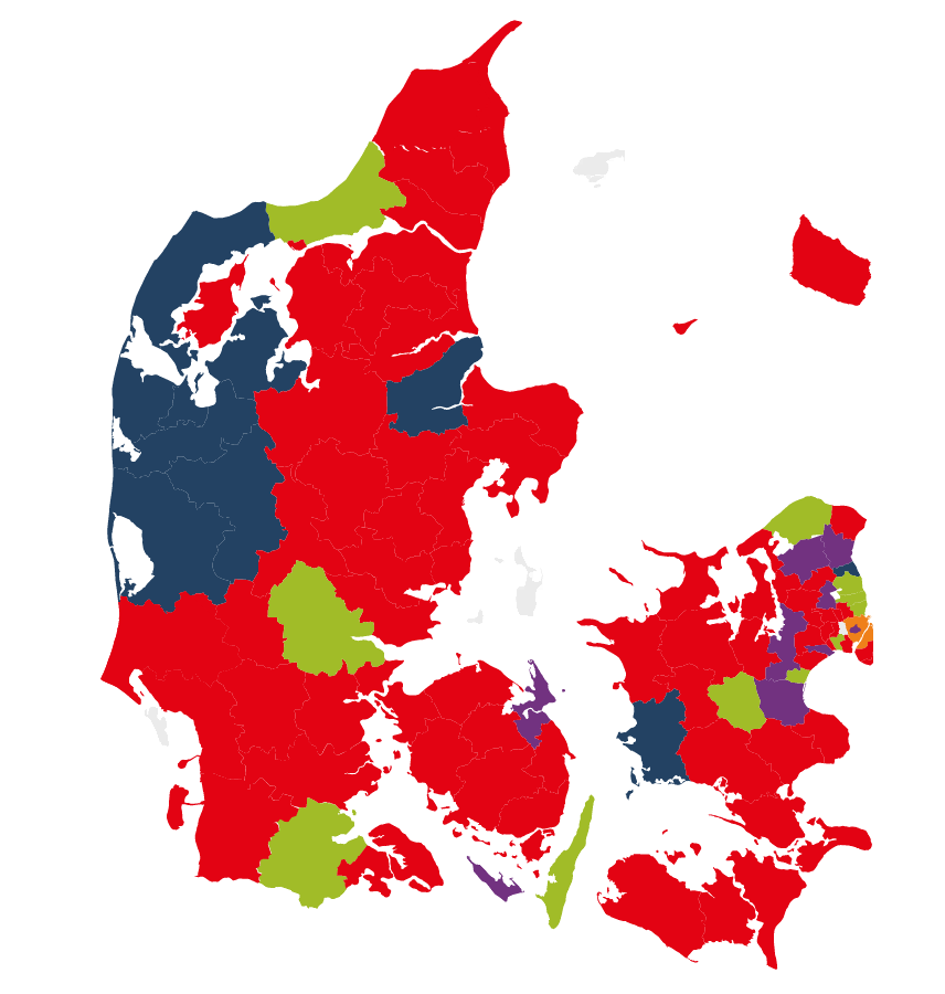 Sådan fordelte stemmerne sig på landsplan ved torsdagens Skolevalg. Illustration: Skolevalg.dk