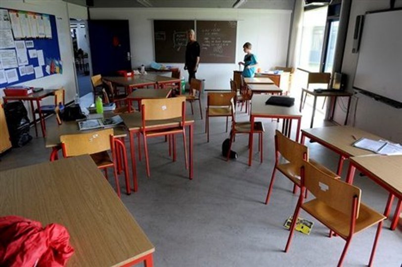 Klasseværelserne på Agersted Friskole har i dag, torsdag, været mere end halvtomme på grund af et coronaudbrud på skolen. Genrefoto.