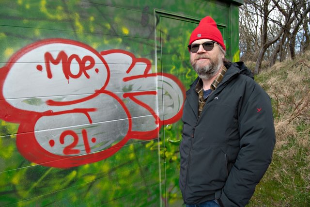 Produktionschef hos Hjørring Vandselskab, Jacob Andersen betegner graffitien som et stigende problem. Foto: Bente Poder