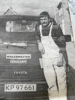 Lars Andersen, da han overtog Suldrup Malerforretning for 25 år siden.  Privatfoto