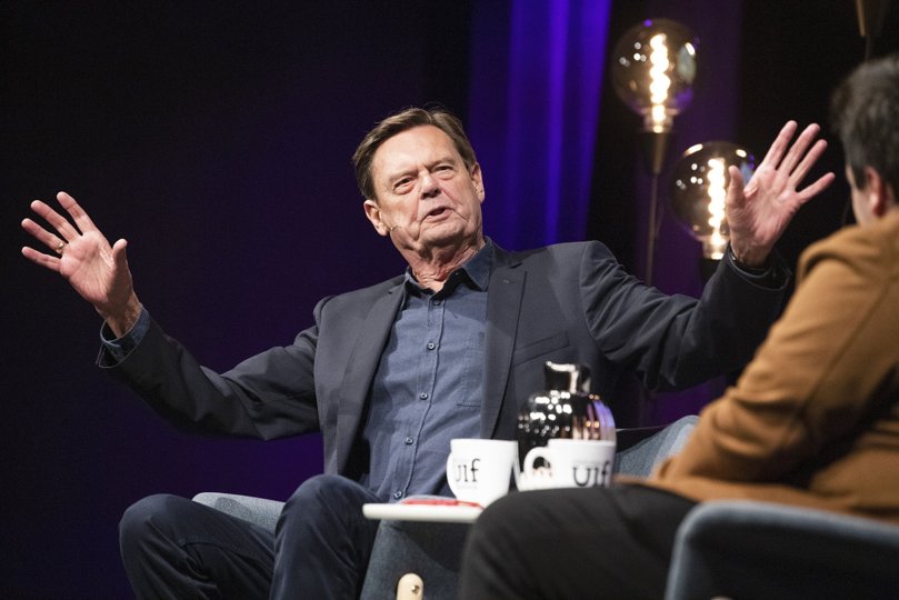 Ulf Pilgaard i talkshowet på Skråen i Aalborg mandag aften. Foto Henrik Bo <i>Foto: Henrik Bo</i>