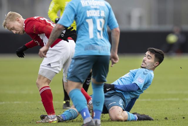 Omar Natami (th.) scorede, men det rakte ikke til point for Jammerbugt FC. Arkivfoto: Claus Søndberg