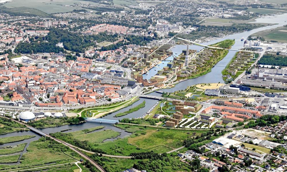 Udviklingsplanen for Flodbyen Randers sækker godt 59 hektar ved Gudenåen og Randers Fjord. Udviklingsplanen for Flodbyen Randers sækker godt 59 hektar ved Gudenåen og Randers Fjord.