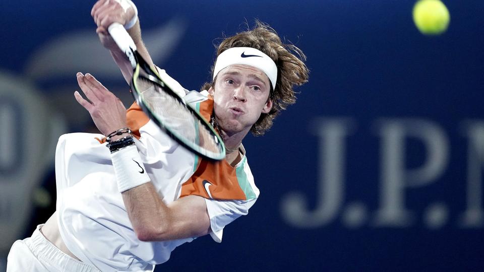 Tennisspilleren Andrey Rublev, der ligger nummer syv i verden, opfordrer til fred. (Arkivfoto) <i>Ebrahim Noroozi/Ritzau Scanpix</i>