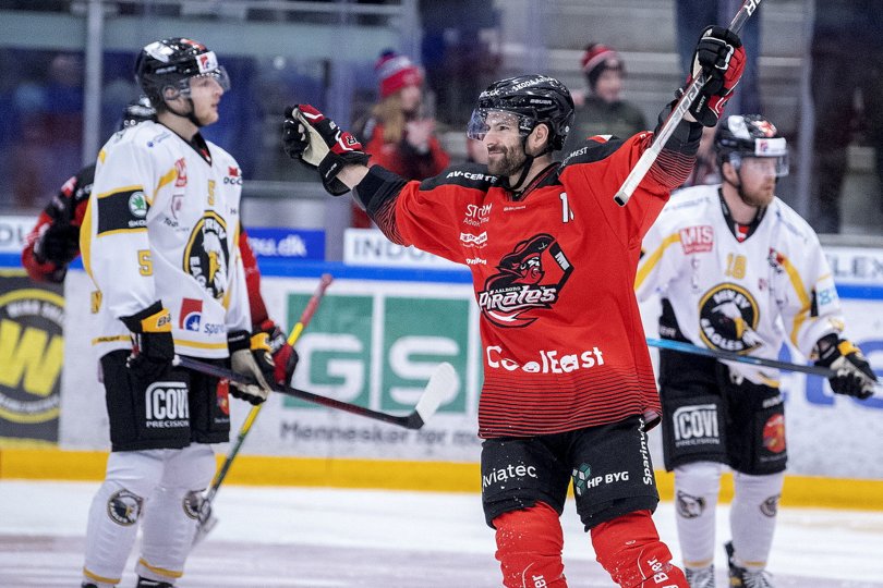 Aalborg Pirates satte sig hurtigt på kampen mod Herlev. Foto: Lars Pauli <i>Foto: Lars Pauli</i>