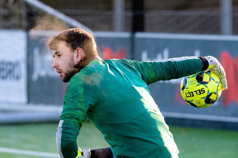 Adrian Kappenberger stod en flot kamp for Hobro. Foto: Bo Lehm <i>Bo Lehm</i>
