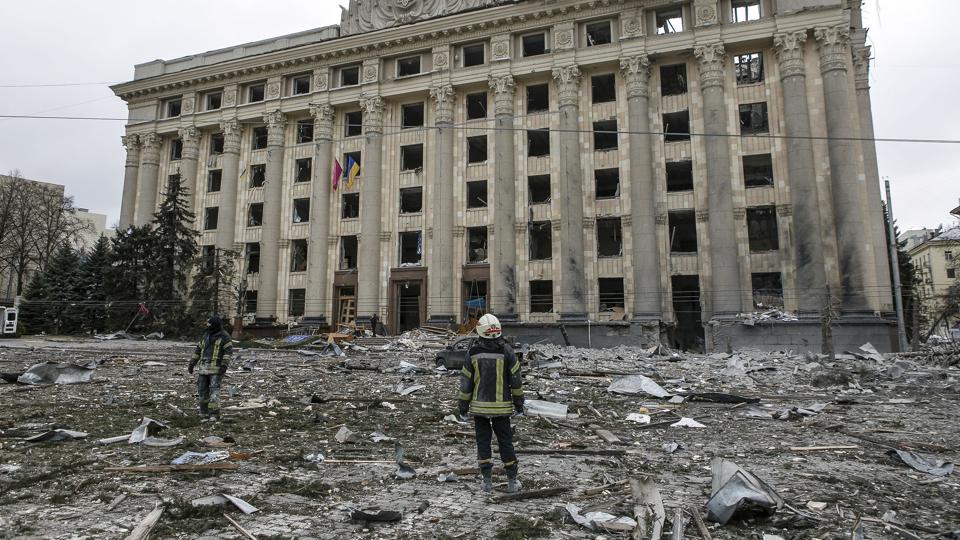 Der er ikke et område tilbage i Kharkiv, hvor artillerigranater endnu ikke har ramt, melder ukrainsk regeringsrådgiver. <i>Pavel Dorogoy/Ritzau Scanpix</i>
