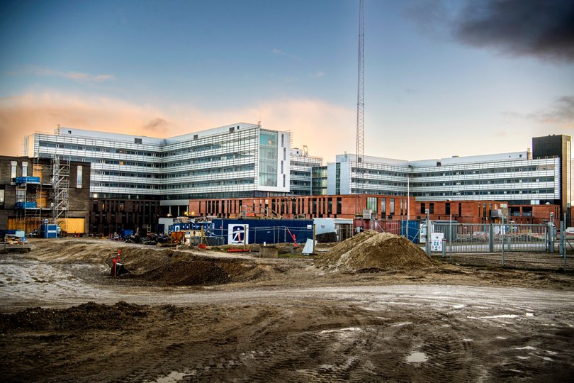 Nyt Aalborg Universitetshospital var oprindelig planlagt til at stå færdigt i 2020.  <i>Foto: Martél Andersen</i>