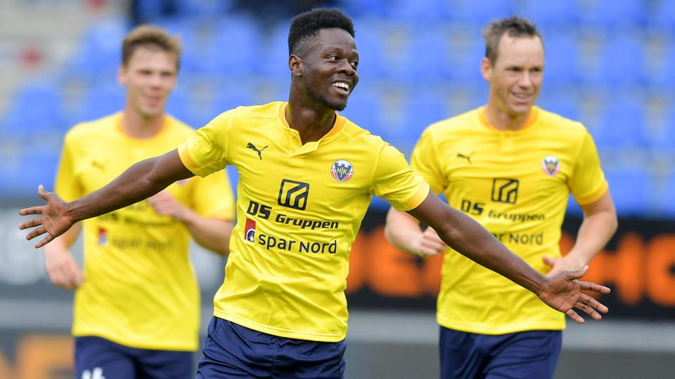 Don Deedson jubler her over sin scoring i søndagens opgør. Foto: Claus Søndberg