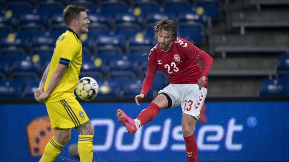 Lucas Andersen fik 86 minutter på banen mod Sverige. Foto: Liselotte Sabroe/Ritzau Scanpix <i>Ritzau Scanpix</i>