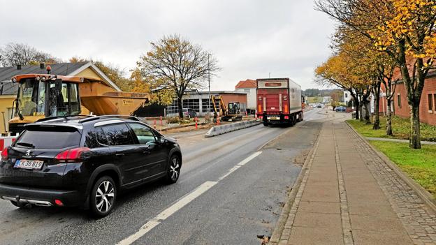 Vejarbejdet i Sindal er forsinket otte uger.