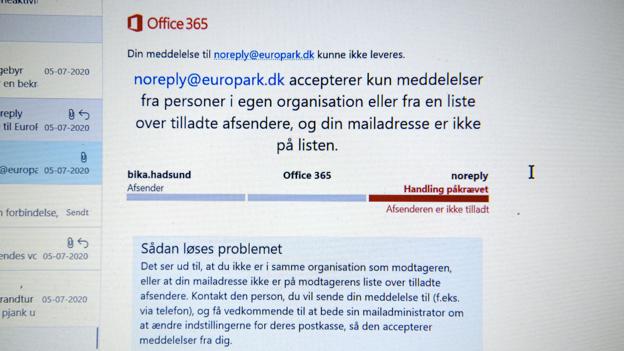 Dette svar får eks-borgmester, Karl Christensen, når han skriver til Europark. Foto: Bo Lehm <i>Bo Lehm</i>