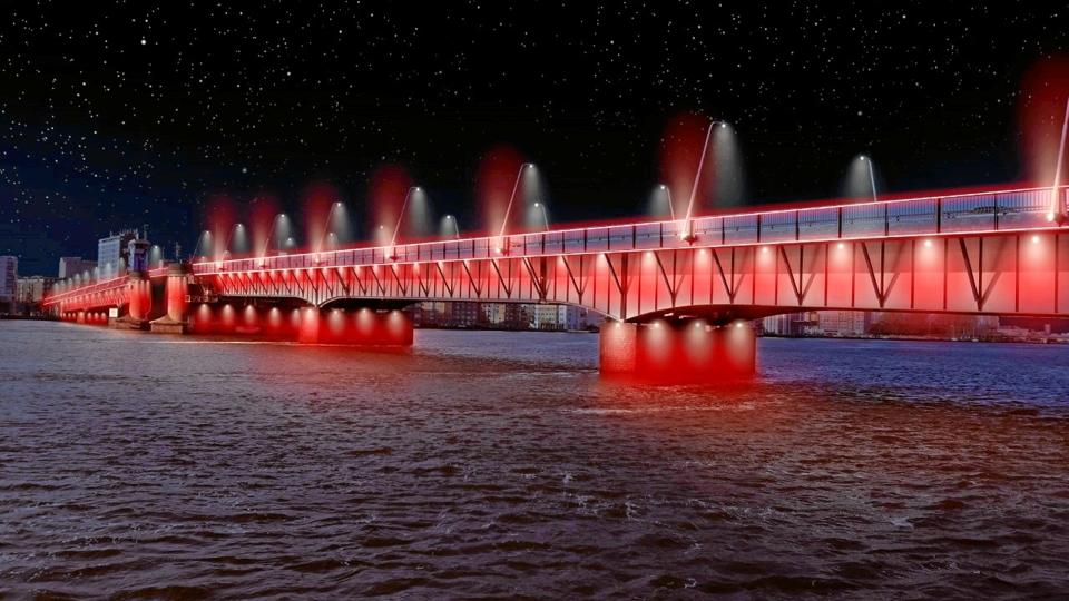 Skal Limfjordsbroen lyse rødt, når der er Aalborg I Rødt? Det mener John Andersen, som har taget initiativ til en Facebook-gruppe, der arbejder for sagen, vil være en god ide. Foto: Jada Design Center