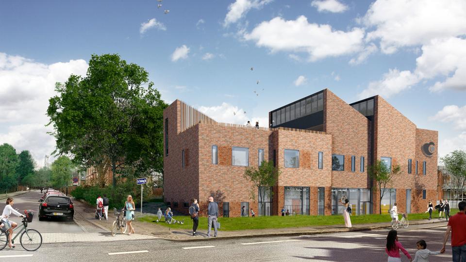 En hel etage dedikeret til billedkunst og udfordringen med at skabe et byggeri, der passer ind mellem de særegne bygninger i området, har været styrende for udformningen af den ny tilbygning. Illustration: C.F. Møller Architects