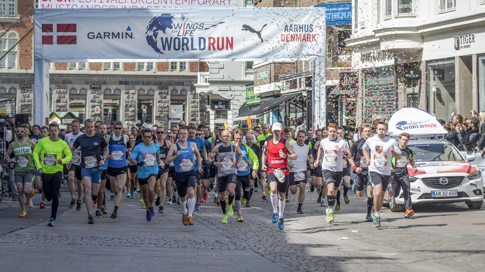 Løbere i Aarhus har i flere år kunnet deltage i Wings for Life World Run - i år kommer Aalborg også med. PR-foto: Red Bull