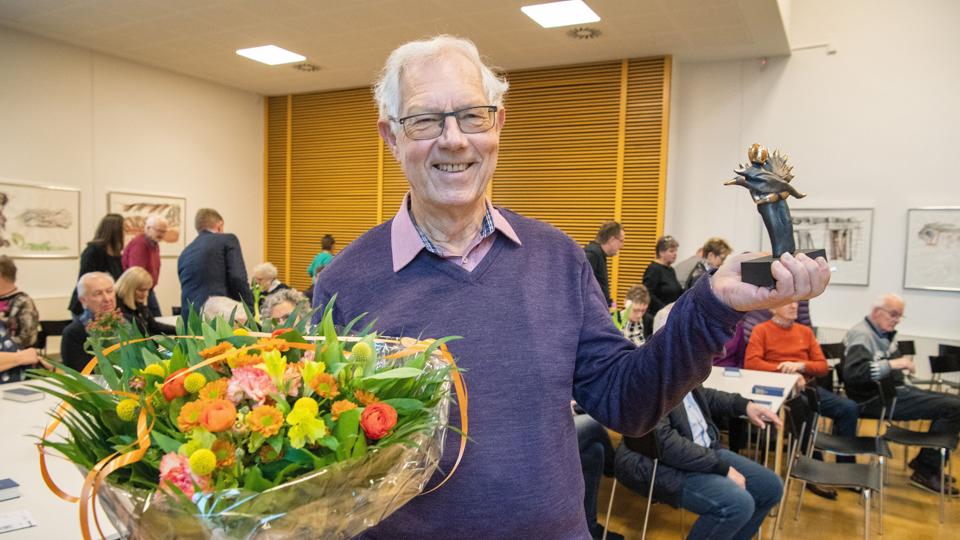 En glad og stolt Erik Kragelund deler æren med de mange hjælpere, der gør Vennepunktet i Gedsted til noget ganske særligt. Foto: Bente Poder