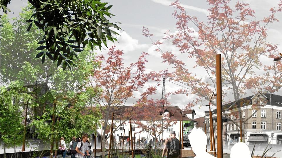 Allerede i 2011 fremlagde tegnestuen Nørkær+Poulsen (nu N+P Arkitektur) et bud på en forvandling af Frederikstorv. Vi har genfundet interviewet, vi lavede med dem i den forbindelse. Illustration: Nørkær+Poulsen