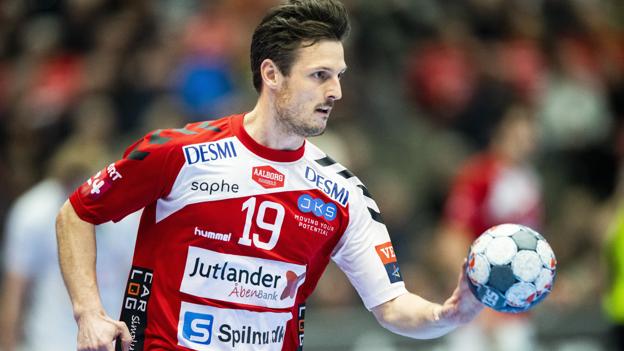 Aalborg-fløjen Mark Strandgaard blev kampens topscorer med otte mål. Foto: Henrik Bo <i>Foto: Henrik Bo</i>