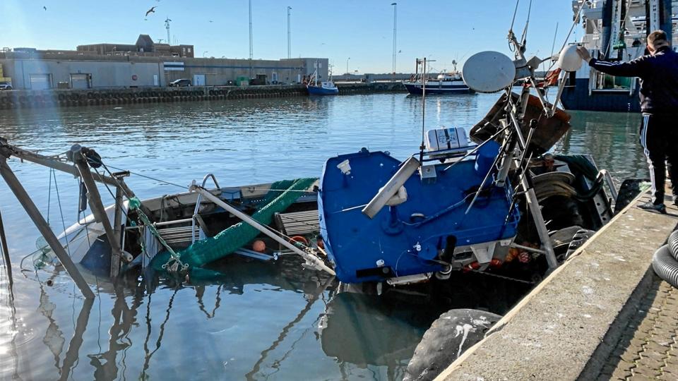 Kutteren ”ND50 Fru Pimp” på vej ned tirsdag eftermiddag. Privatfoto