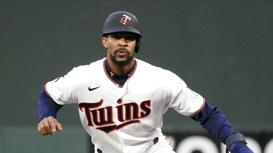 Byron Buxton er en af de største stjerner i MLB, men sammen med resten af ligaens spillere kan han ikke komme i aktion foreløbig grundet overenskomststriden mellem ligaen og spillerforeningen. (Arkivfoto) <i>Jim Mone/Ritzau Scanpix</i>