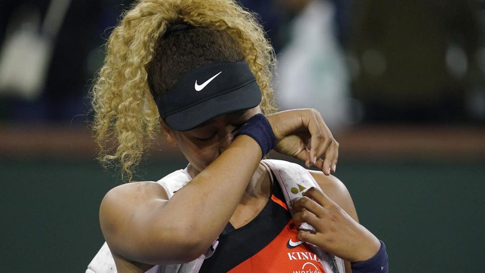 Naomi Osaka brød ud i gråd efter nederlaget i Indian Wells. <i>Mark J. Terrill/Ritzau Scanpix</i>