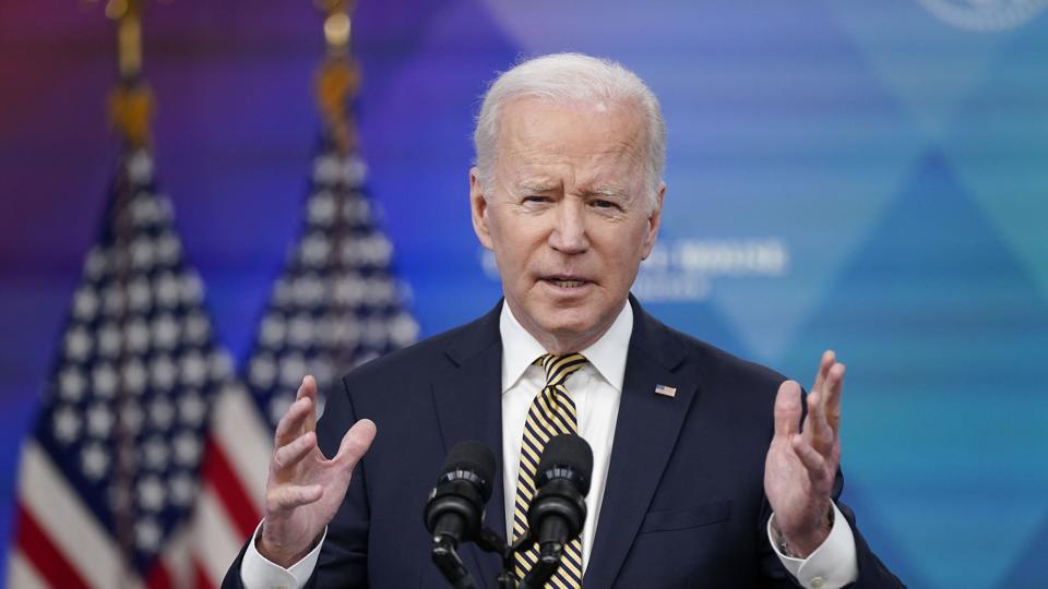 Joe Biden siger, at USA bidrager med en "hidtil uset" stor pakke med militær hjælp til Ukraine. <i>Patrick Semansky/Ritzau Scanpix</i>