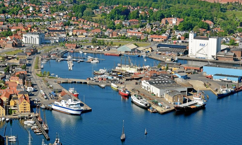 Skulpturcentret vil komme til at ligge på Svendborg Havn, hvis planerne bliver ført ud i livet.